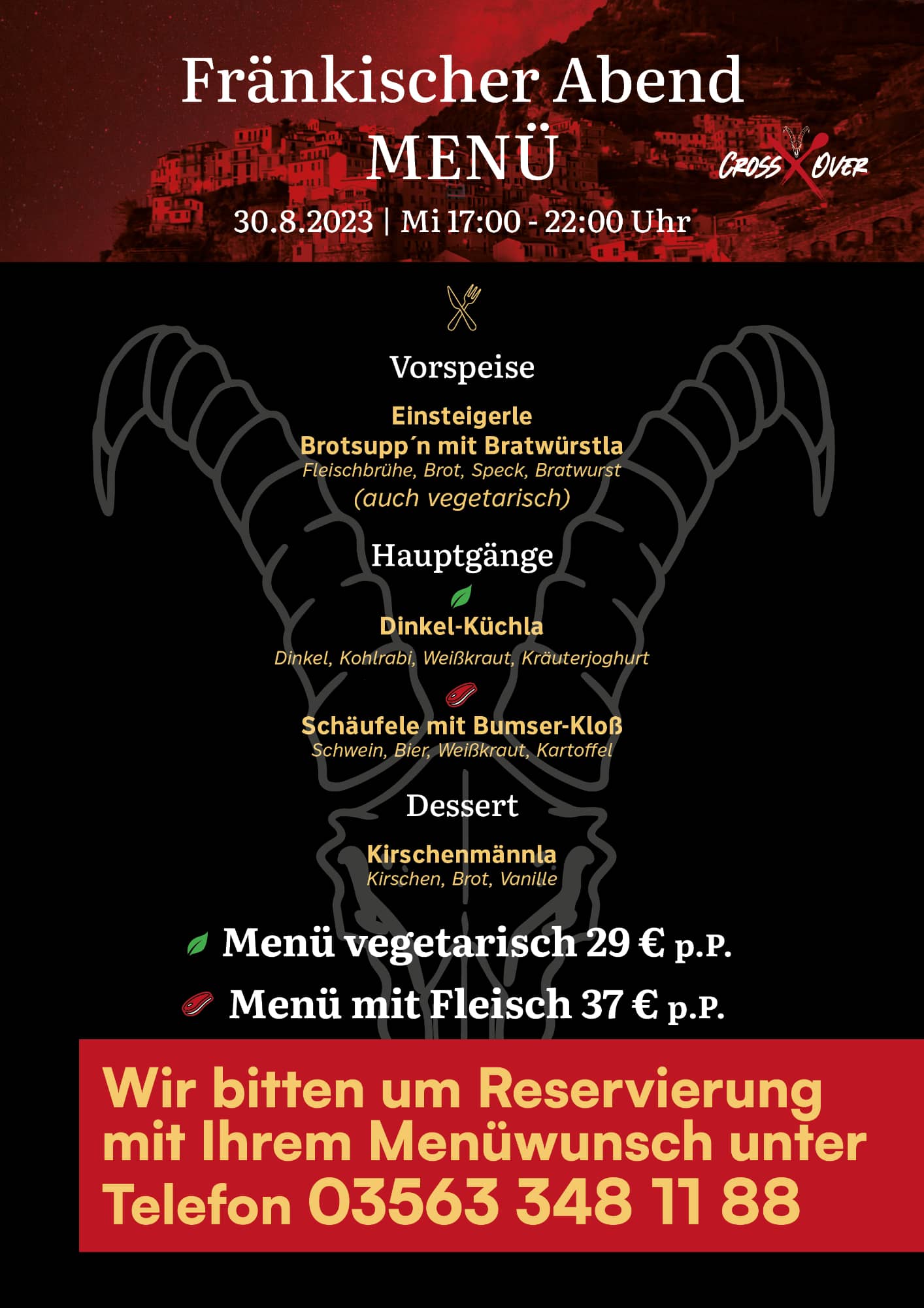Restaurant CrossOver - Menü fränkischer Abend