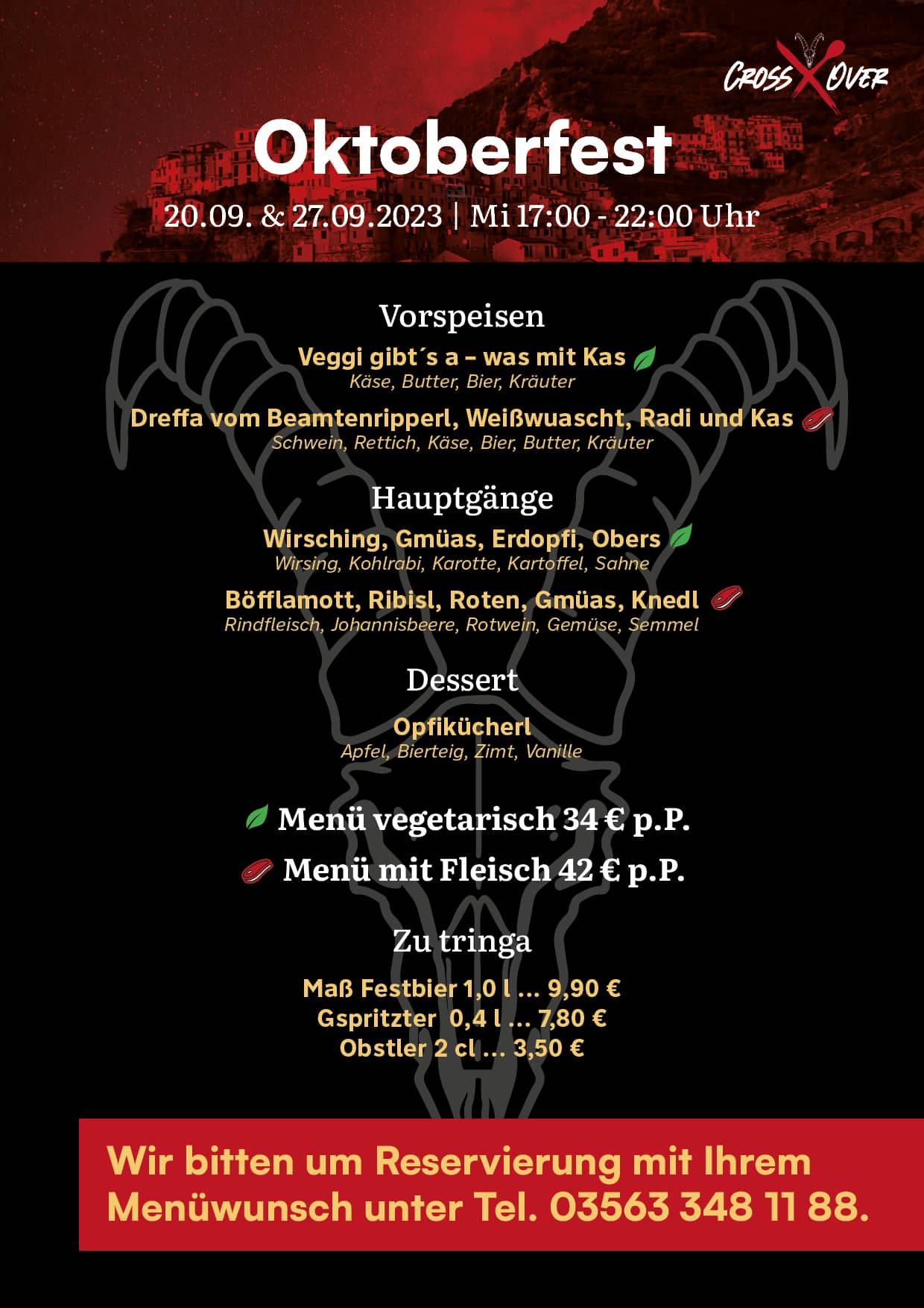 Restaurant CrossOver - Menü Oktoberfest